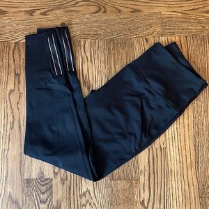 Black beyond leggings with zipper detail